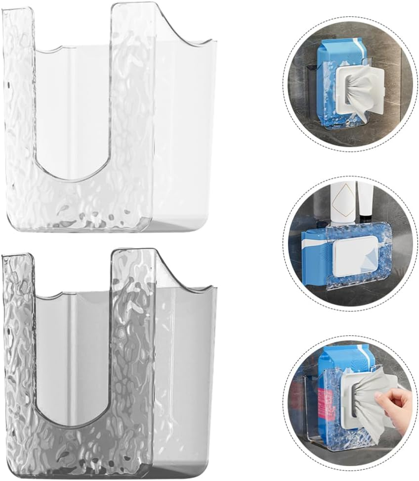 Bathroom Wall Storage Box Kitchen Wipes Storage Box Wall-Mounted Tissue Holder Space-Saving Modern Design