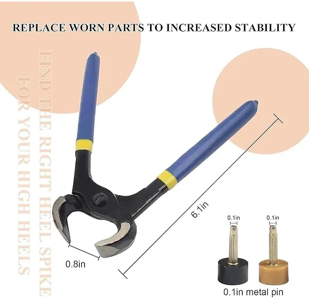 Shoe Heel Repair Kit for Women, 20 Pairs Heel Replacement Tips Caps for High Heel Shoes with Stiletto Removing Pliers, Anti-Slip & Durable image number 2