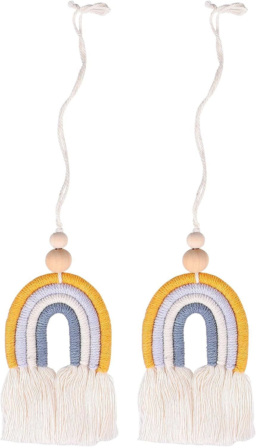 VICASKY 2Pcs Aromatherapy Pendant Handmade Car Accessories Hanging Decor Adorable Rainbow Hanging Air Freshener for Car image number 6