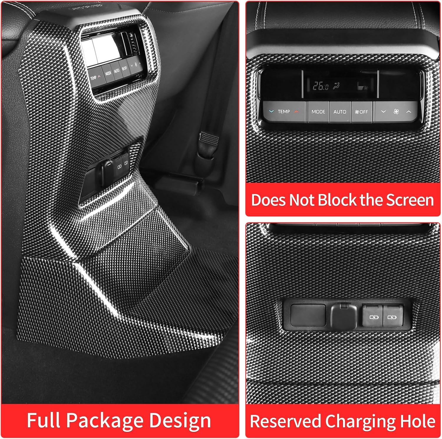 Armrest Box Anti-Kick Panel for 2024 2025 2026 Toyota Landcruiser Prado 250 Lc250 J250 Rear Button Decorative Cover Internal Modification Accessories Land Cruiser 250 (Armrest Box Anti-Kick Panel) image number 3