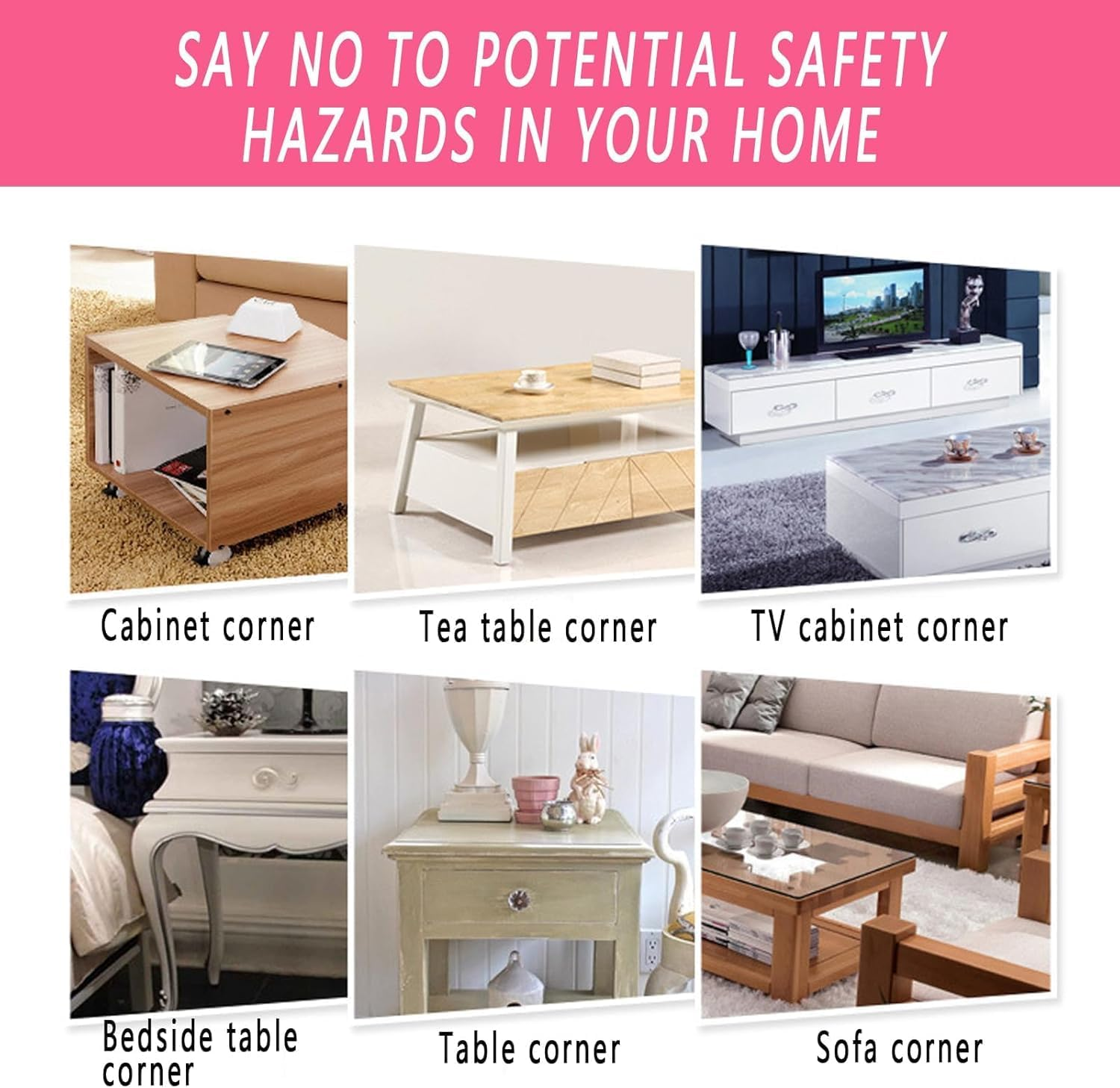 Father'S Day 20 Pack Corner Protector Baby, Table Corner Protectors for Kids Guards for Furniture Corner Protectors Proof Covers Baby Safety (Black,White,Wood,Beige,Gray Each4) - 20Pcs-Black,White,Wood,Beige,Gray image number 3