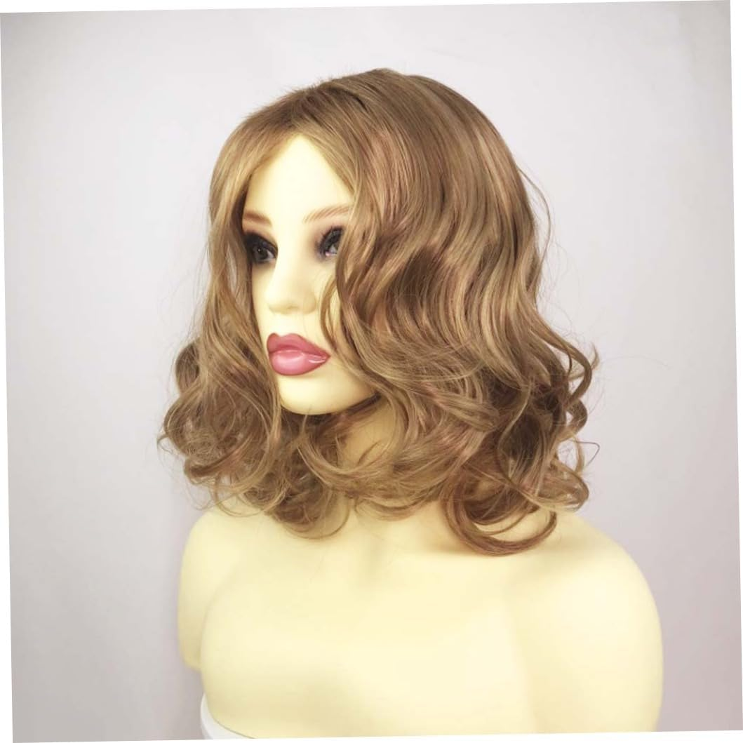 Blonde Human Hair Wig, Blonde Wigs for Women, Synthetic Gold Short Curly Anti-Warping Hair Wig Water, Hair Wigs image number 3