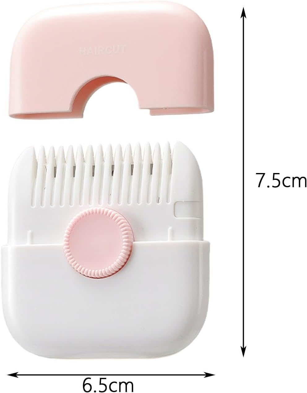 Hair Cutting Comb Mini Hair Fringe Cutter Portable Travel Size Convenient 2 in 1 Hand Tools Cutting Accessories, Pink image number 3