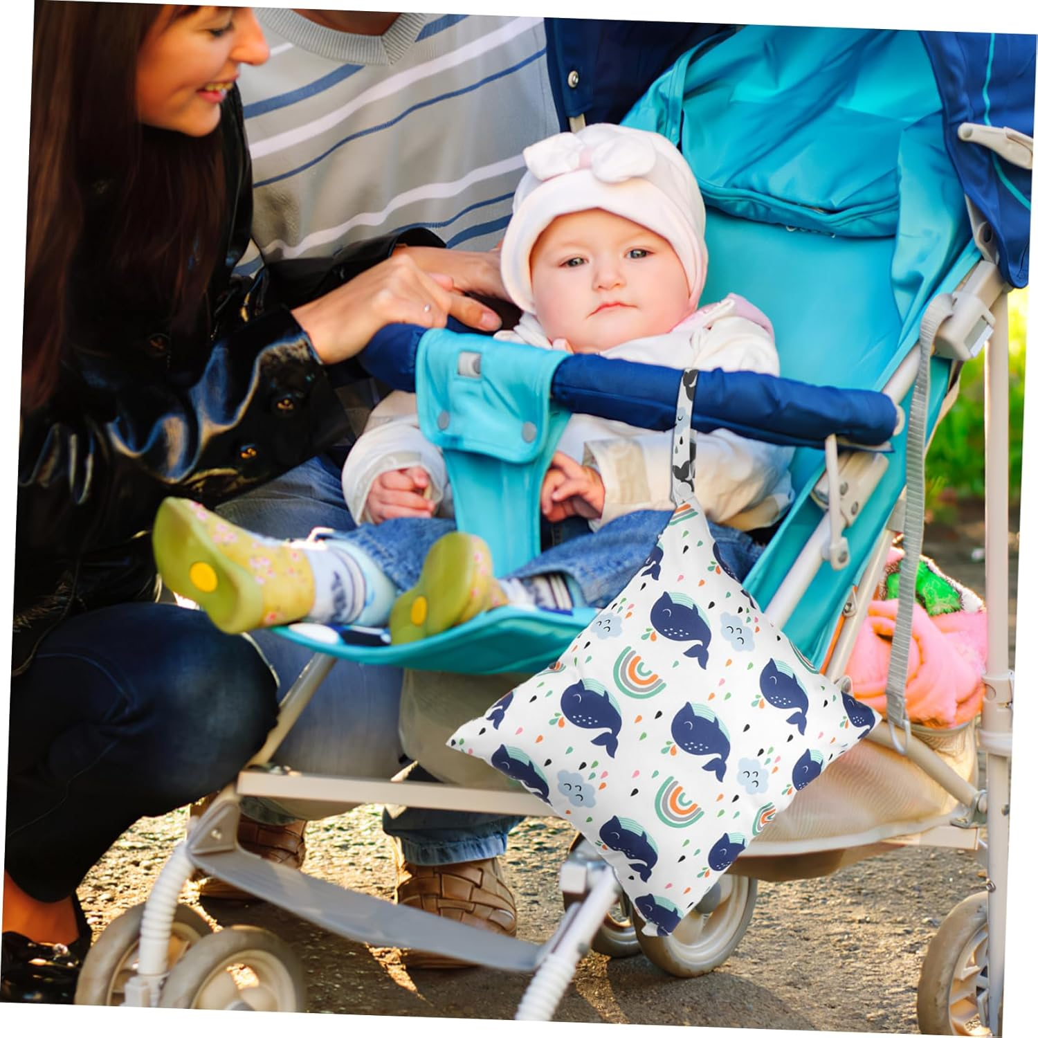 2Pcs Diapers Storage Bags Cartoon Designs Nappy Bag Organiser Pouches for Swimmers and Travelling image number 3