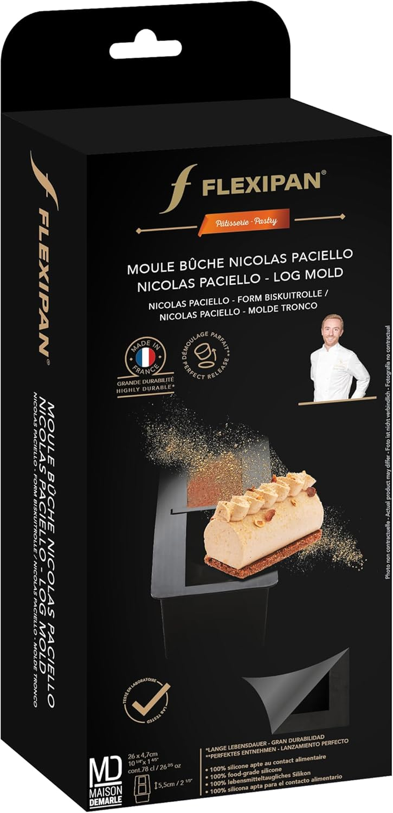 Flexipan by Silpat&reg; Innovative 2-In-1 Non-Stick Baking Mold Co-Created with Chef Nicolas Paciello - Handcrafted in France since 1965 - Certified Food Safe Flexipan&reg; Technology (Log Pan) image number 6