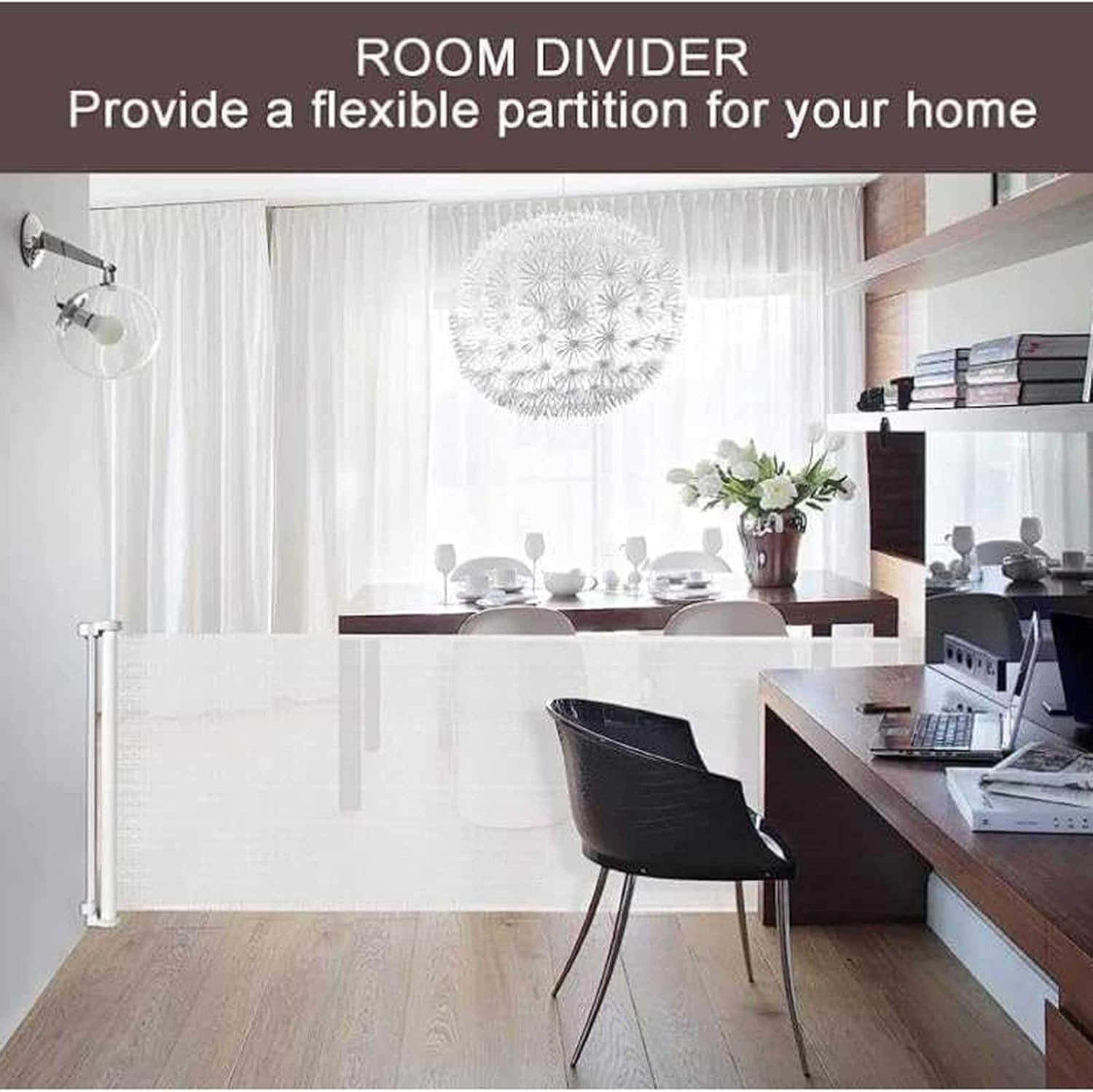 Baby Gate, Auto Close Safety Baby Gate, 59"*33.8" Baby Gate Stairs, Retractable Baby Gate for Doorway for Kids or Pets, Indoor and Outdoor Dog Gates (Grey, 59"*33.8") image number 3