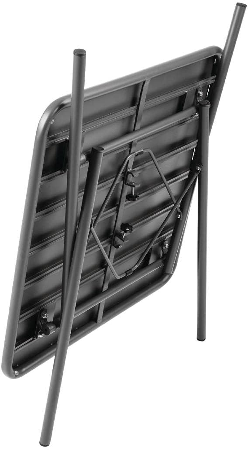 Bolero Steel Slatted Square Folding Bistro Table, 700 Mm Length, Grey image number 2