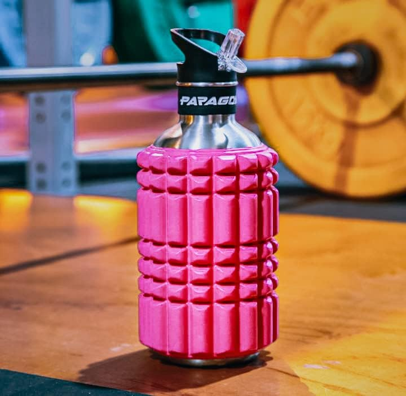 Foam Roller Water Bottle 1.2L / 40Oz Stainless Steel with Drinking Straw by Paragon Active image number 5