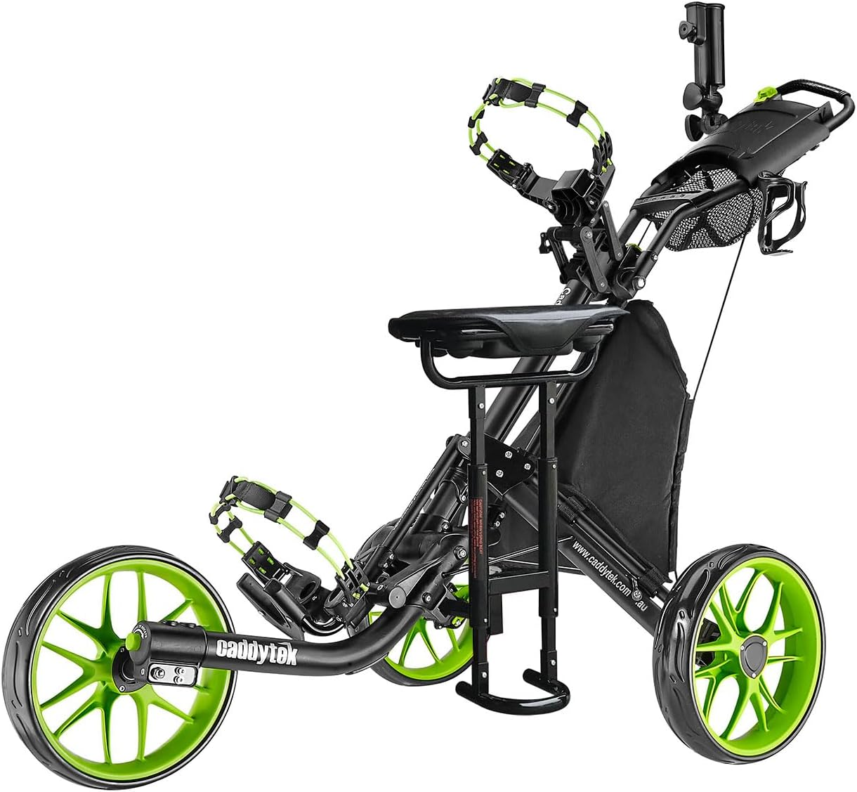Caddytek Caddylite Ez-Fold Pro 3-Wheel Golf Buggy/Push Cart + Removable Seat - 12-Month Australian Warranty