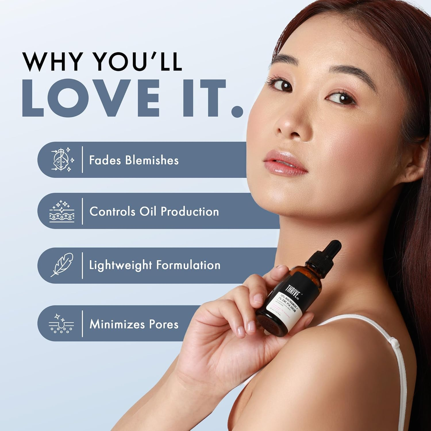 Thriveco Niacinamide Serum with Zinc PCA | Reduces Acne Marks & Blemishes | Minimizes Pores | Oil Control Face Serum for Oily Skin | for Men & Women | 30Ml image number 1