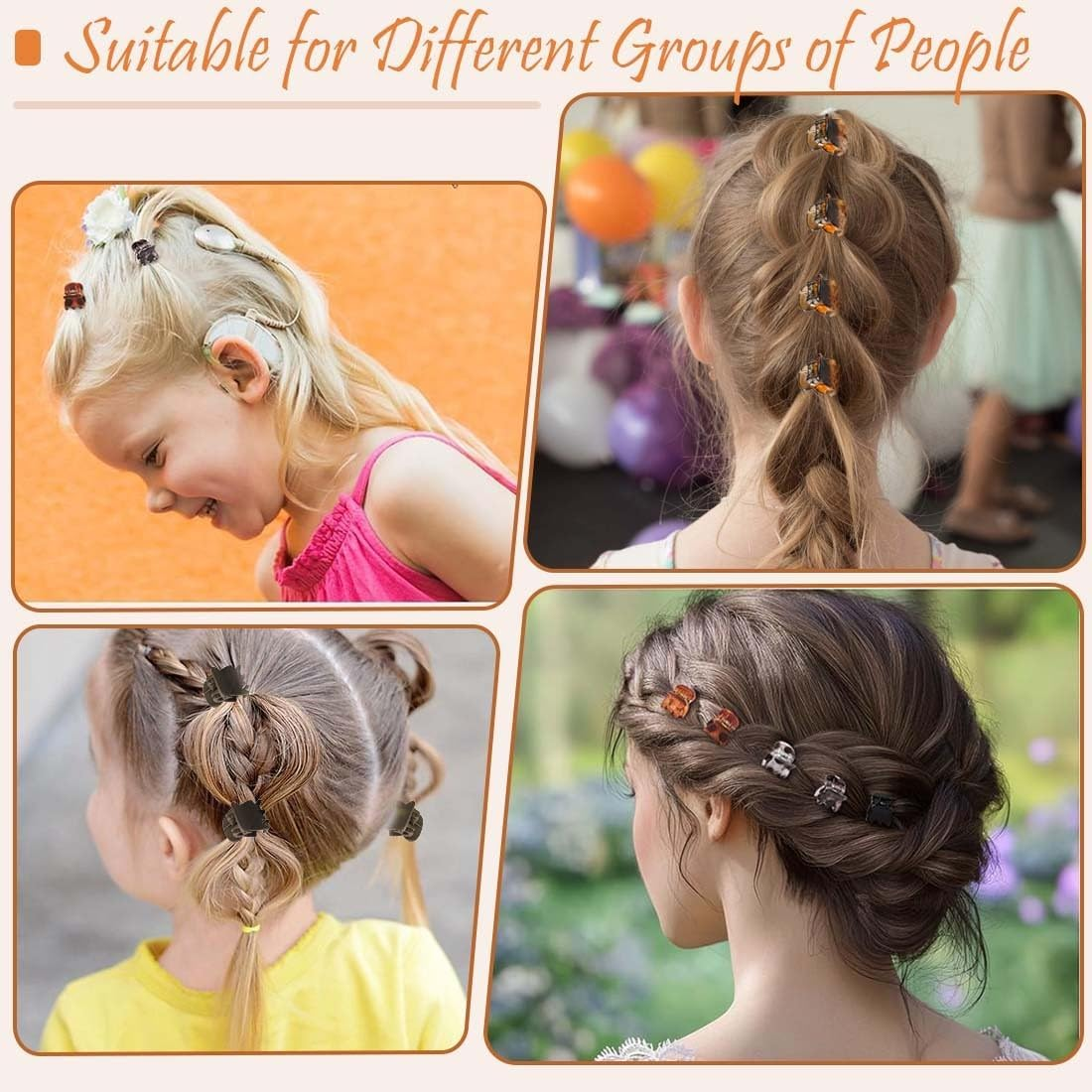 BDEPSTR Small Hair Clips, Pack of 40 Small Hair Clips, Mini Hair Clips for Women, Non-Slip Hair Clips for Women and Girls