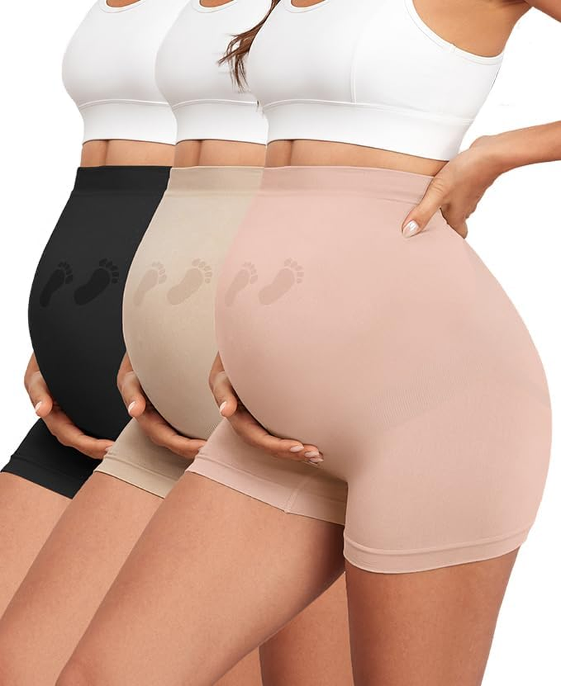 Maternity Shapewear Seamless Underwear over Bump Pregnancy Shorts High Waist Panties under Dress Belly Support