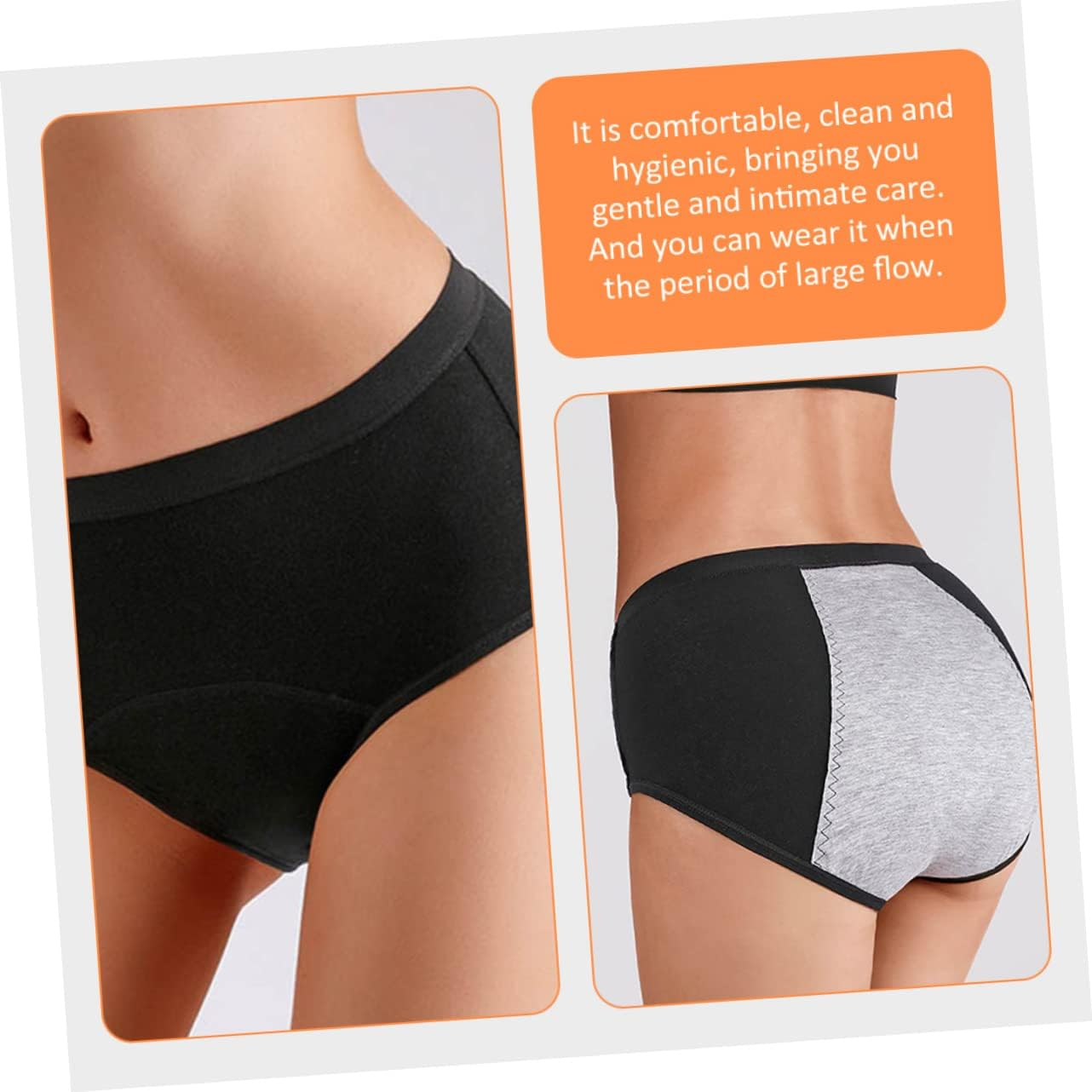 3Pcs Women'S High Waist Cotton Panties Leak Sanitary Underwear for Menstrual Comfort Breathable and Comfortable for Postpartum image number 5