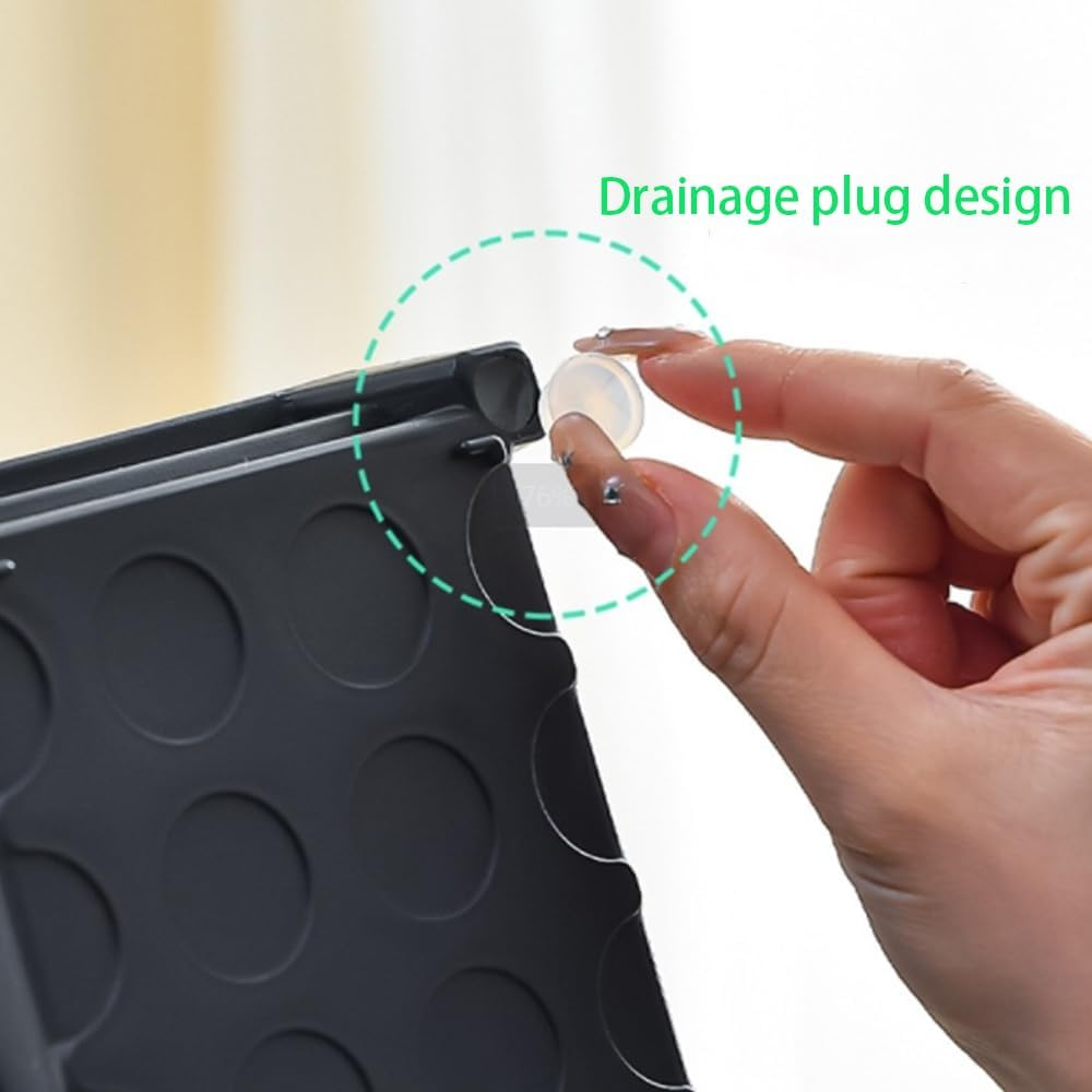 6 PCS Plastic Tray Saucer Rectangular,Plastic Plant Drip Trays,Water Drip Tray for Flower Pot Planter,Windowsill Plant Drainage Stand for Indoors Outdoor,16 X 4.5 X 1.6 Inch(Black) image number 4