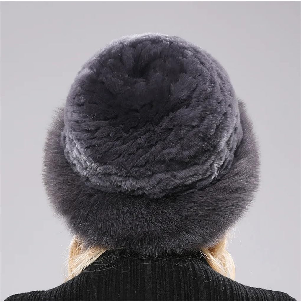 Keusyoi Luxury Women Winter Hat Fur Russian Hats Lady Fur Cap Beanies Warm Soft Fluffy Fur Hat - Beige image number 7