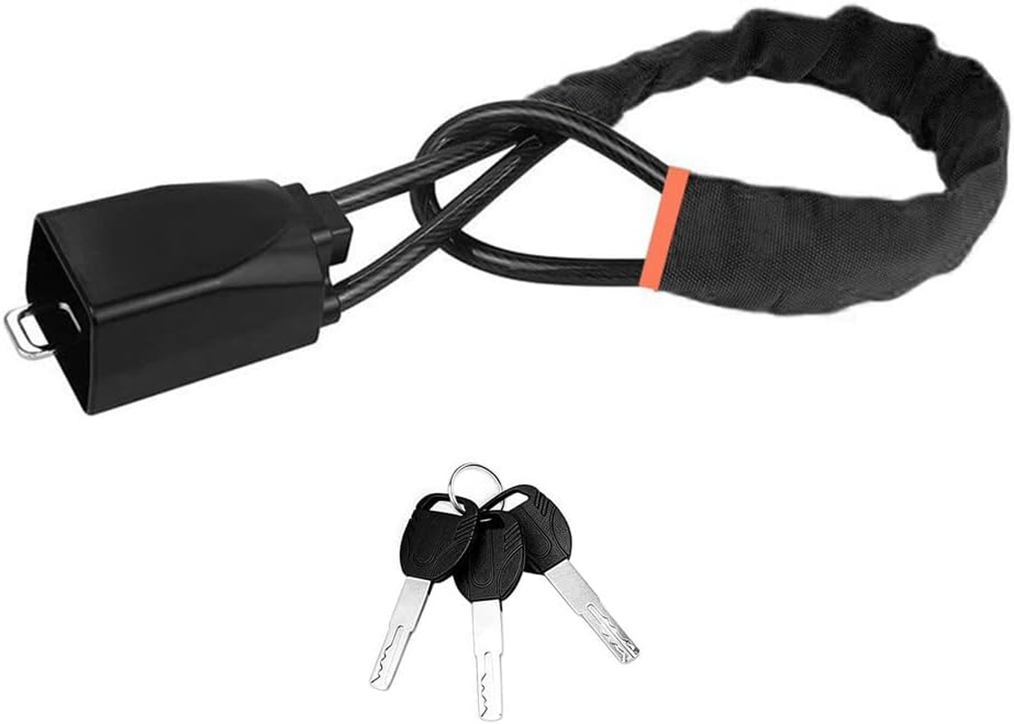 QOOWFEANIG Anti-Theft Car Seat Belt Lock,Heavy Duty Metal anti Theft Car Device Seat Belt Chain Lock with 3 Keys (Black)