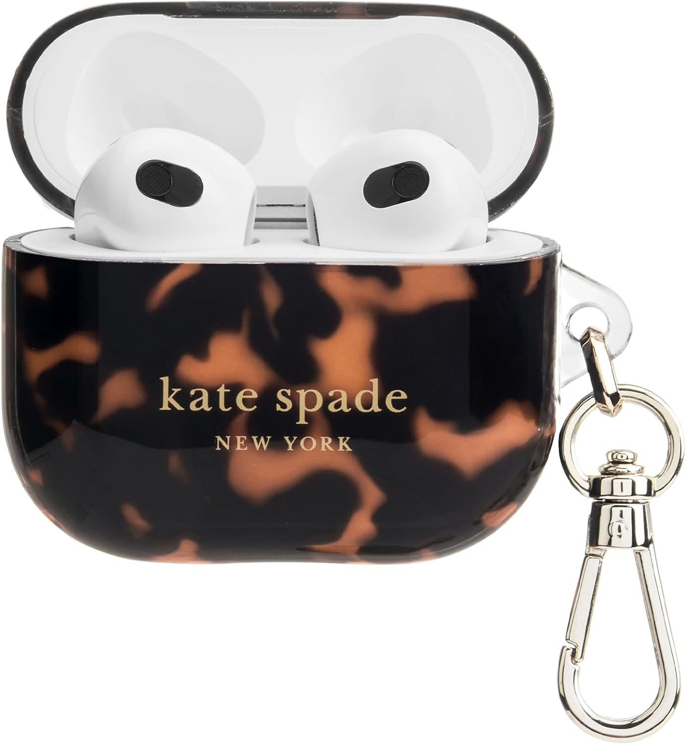 Kate Spade New York Airpods Protective Case with Keychain Ring - Tortoiseshell, Compatible with Airpods 3Rd Generation image number 6