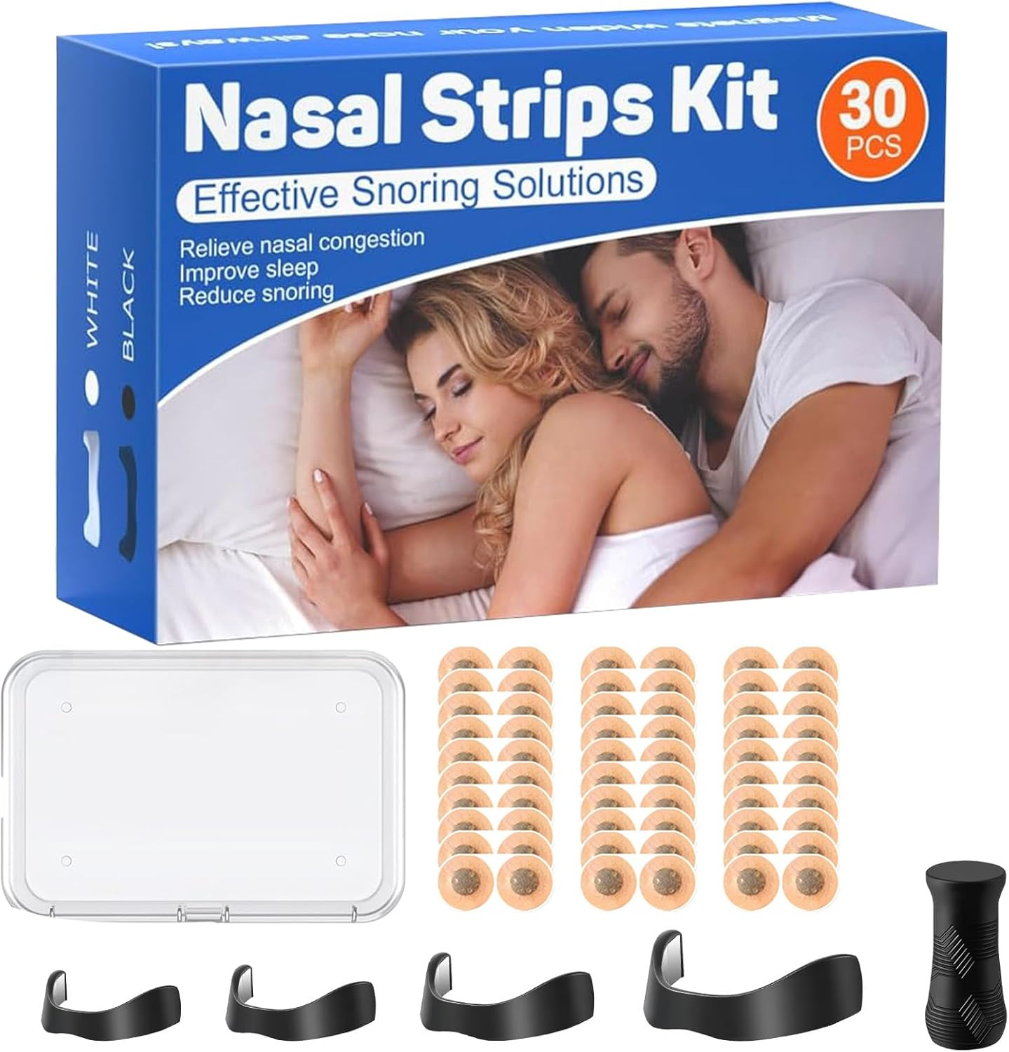 Magnetic Nose Strip with Storage Box 30 Pairs | anti Snoring Devices | for Better Breathing | Improve Sleep Quality | Skin Friendly | Sweat Resistant | Unisex image number 3