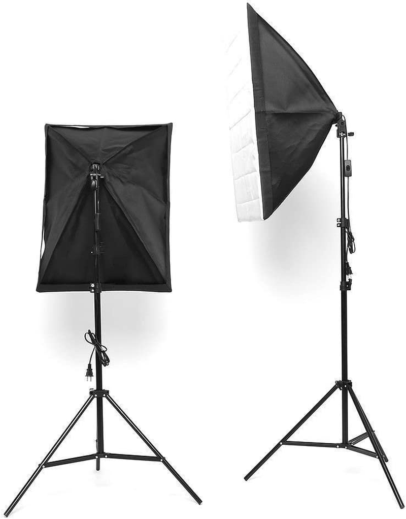 Softbox Lighting Kit, 20"X28"/50X70Cm Soft Box Continuous Lighting Kit E27 Socket Bulbs Professional Photography Continuous Light Studio Equipment for Portrait Product Fashion Shooting image number 4