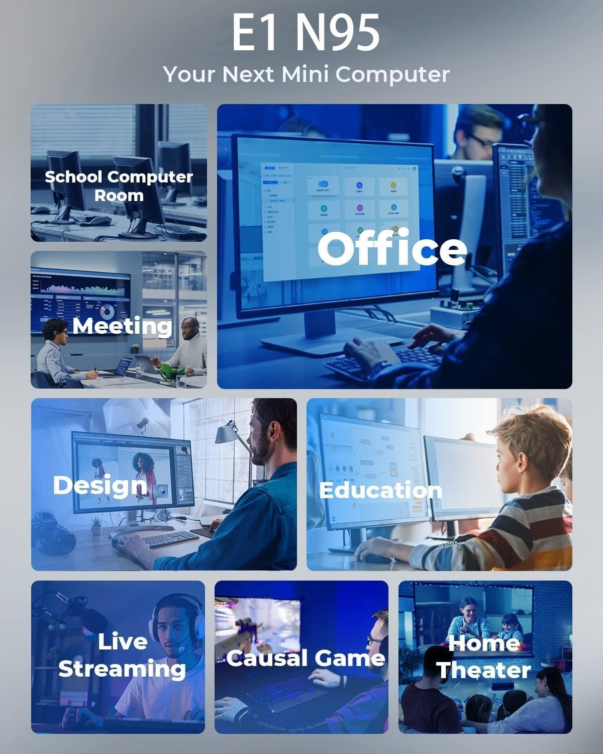 KAMRUI Mini PC, 12Th Intel Alder Lake- N95 up to 3.4 Ghz,16Gb RAM+512GB M.2 SSD, Windows 11 Pro Mini Computer,Support 2.5" SATA Ssd,Wifi 2.4G/5G,Bluetooth4.2,Triple Display,4K Reliable Office Small PC image number 1