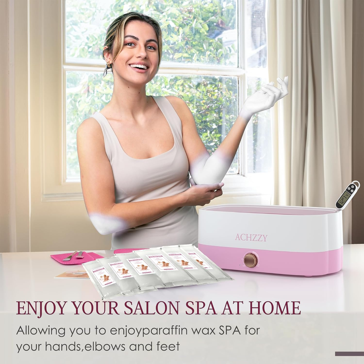 Achzzy Natural Paraffin Wax Refills, 6 Pack Paraffin Wax Blocks of Unscented for Paraffin Bath, Paraffin Wax for Hand and Feet for Deep Hydration, Moisturizing and Nourish (Unscented) - Purple image number 4