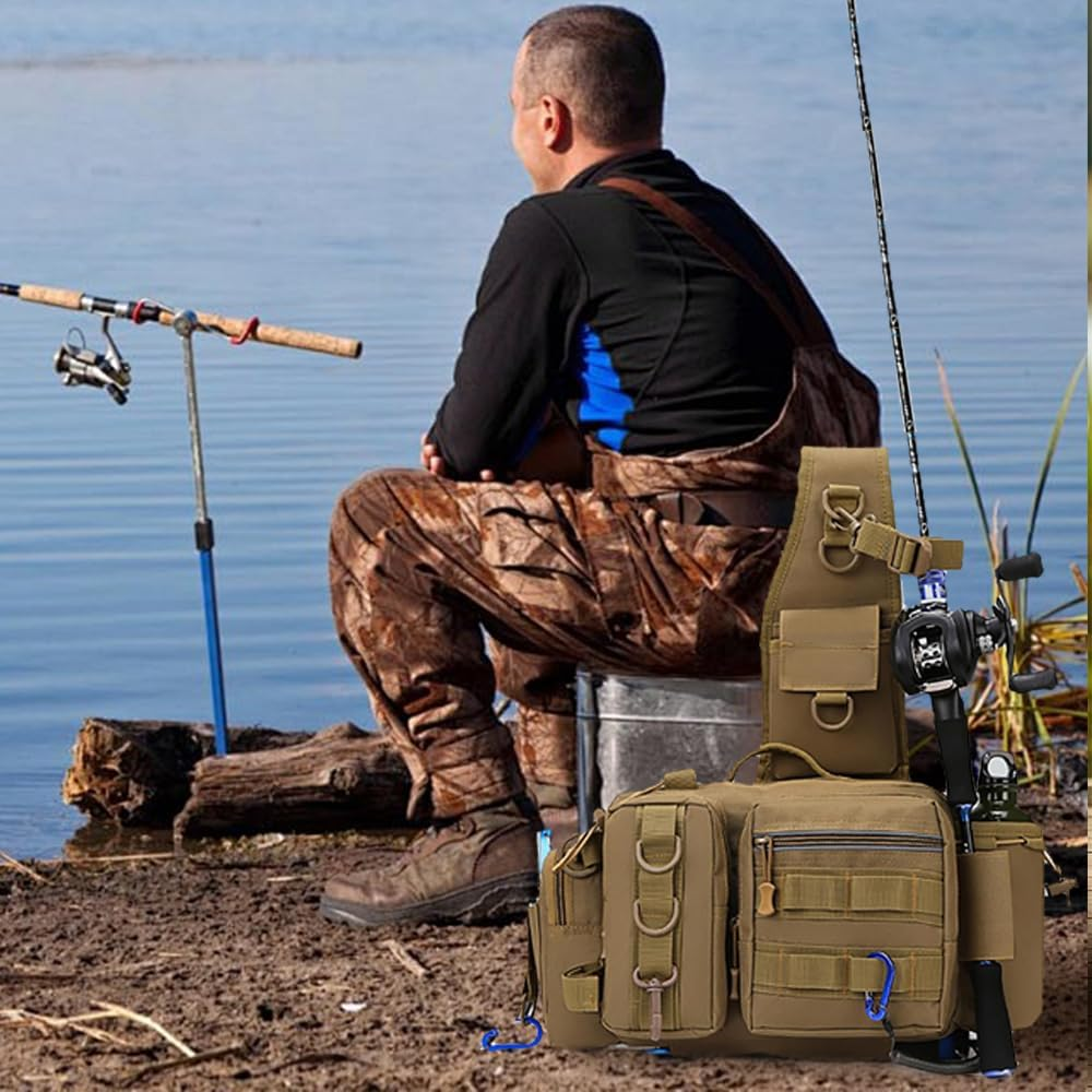 Fishing Storage Bag,Fishing Backpack,Single Shoulder Fishing Bag,Fishing Tackle Gear Storage,For Outdoor Fishing Activities, Fishing Gear Storage Ect. image number 1