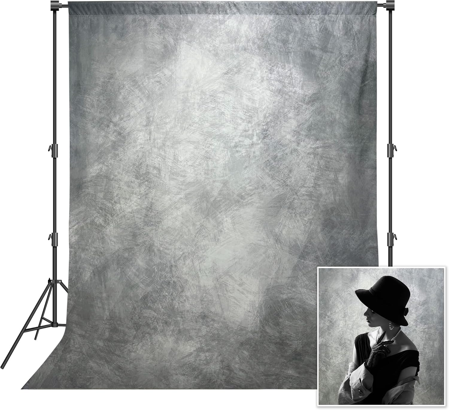 Haboke Abstract Professional Photography Backdrop for Adult Portrait Photo Studio Props Booth Background Photoshoot with Thick Ployester Roller Pocket on Top(Beige-8X10Ft)