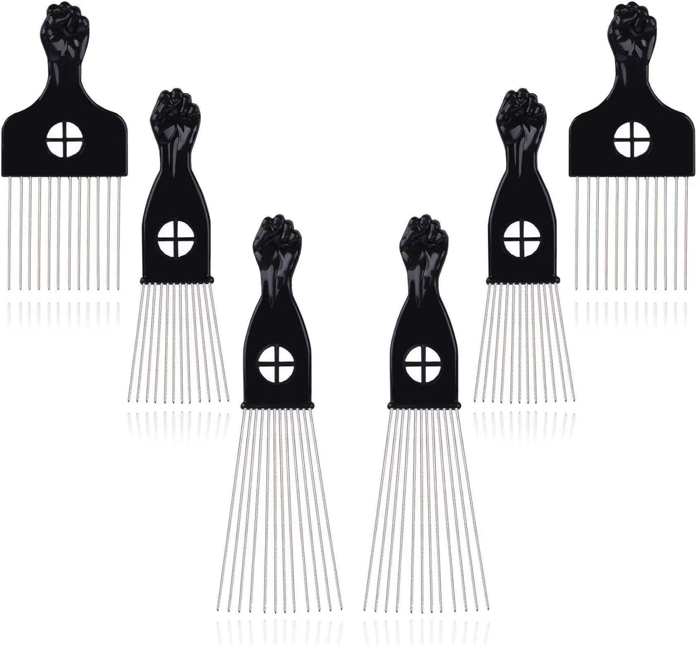 Hair Picks - Black Metal Afro Combs for Hair Styling, Fist Pick for Women and Men image number 1