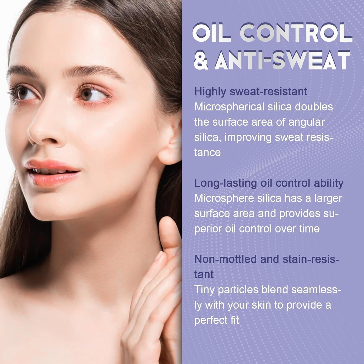 Lavender Matte Powder,Lavender Setting Powder, Silky Blurring Oil Control Long-Lasting,For Silky Blurring Oil Control Long-Lasting Makeup - 1Pcs image number 2