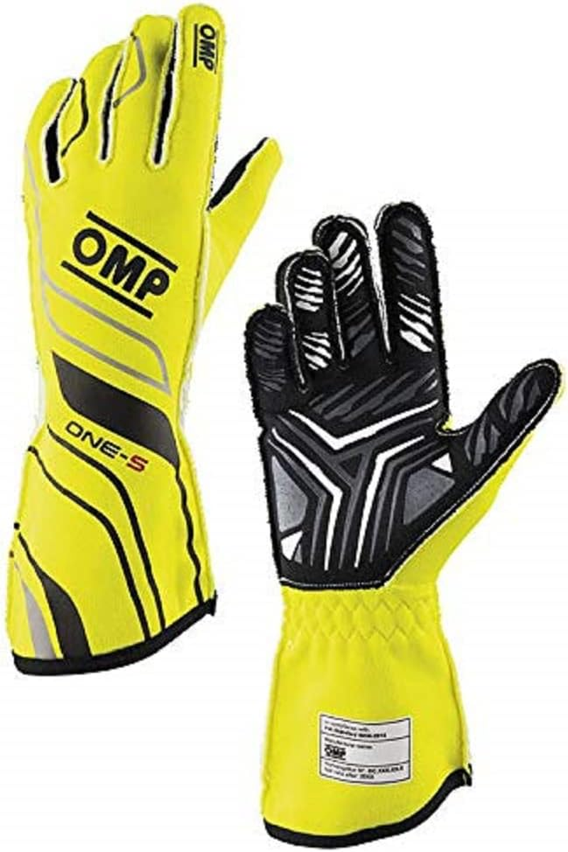 Omp One-S Yellow Flu Gloves Size L FIA 8556-2018