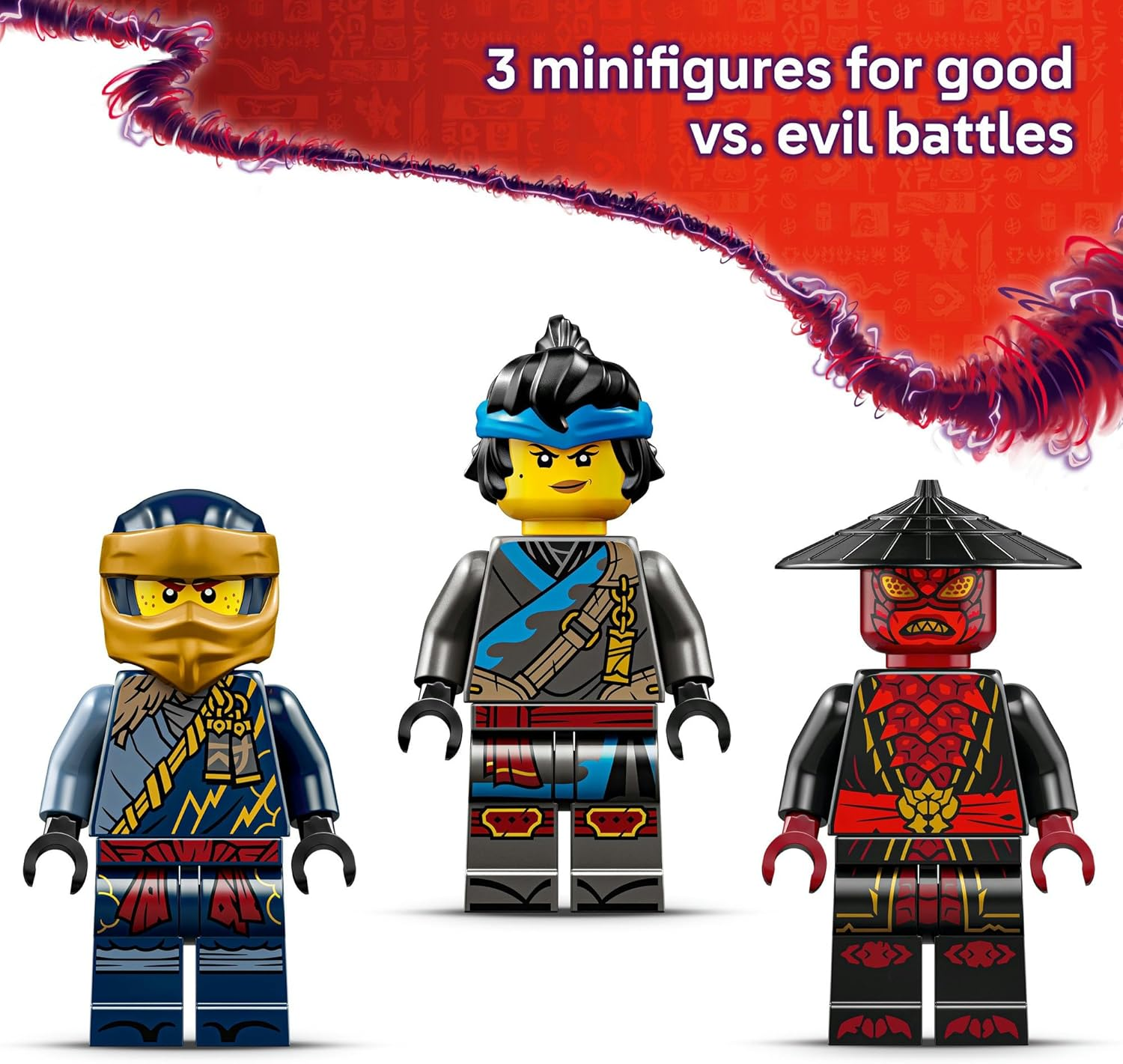 LEGO&reg; NINJAGO&reg; Rogue Vs. Drix Race Car Duel 71840 Ninja Toy Playset with 3 Minifigures, 2 Racing Cars, 2 Ninja Katanas and Reveal Blade, Small Toy for Kids, Boys and Girls Aged 4 Years Old and Up image number 1