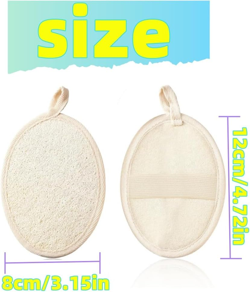 HIDOSNG 4 PCS Exfoliating Loofah Sponge Pads Body Scrubbers for Shower and Bath (3.15 * 4.92 In) image number 5