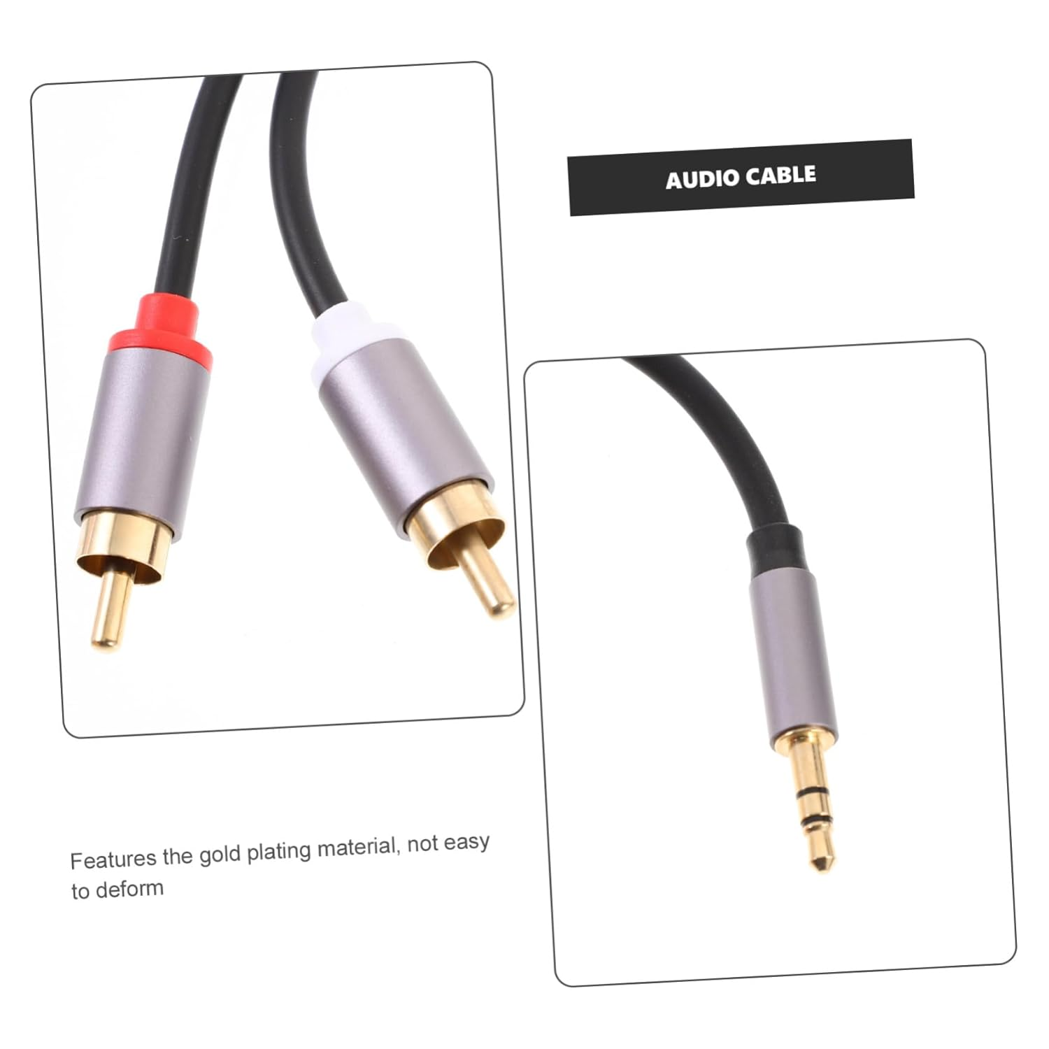 Housoutil 1.5M Double Lotus Audio Cable to Stereo Jack Extension Cable for Headphones and Speakers Auxiliary Cord for Home Theater Setup image number 2