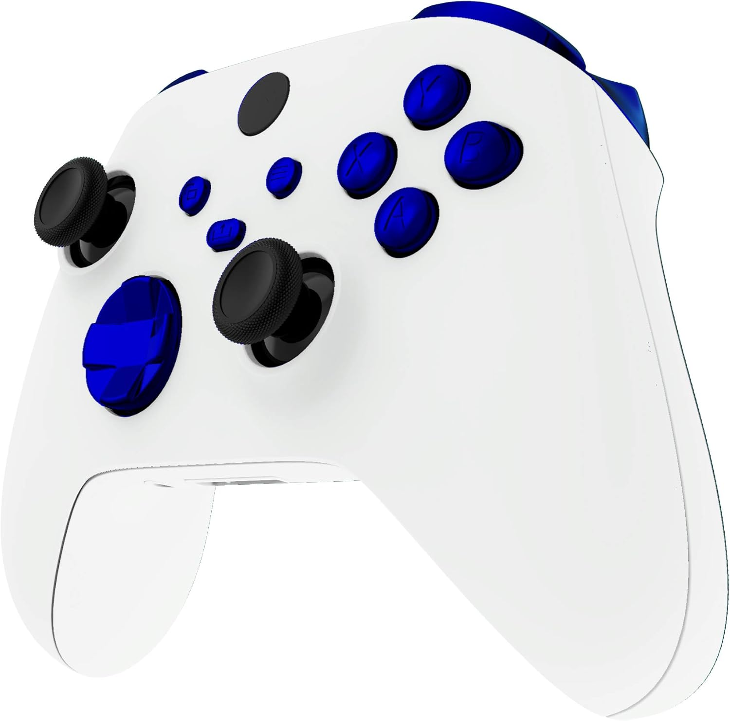 Extremerate Chrome Blue Replacement Buttons for Xbox Series S & Xbox Series X Controller, LB RB LT RT Bumpers Triggers D-Pad ABXY Start Back Sync Share Keys for Xbox Series X/S Controller image number 6