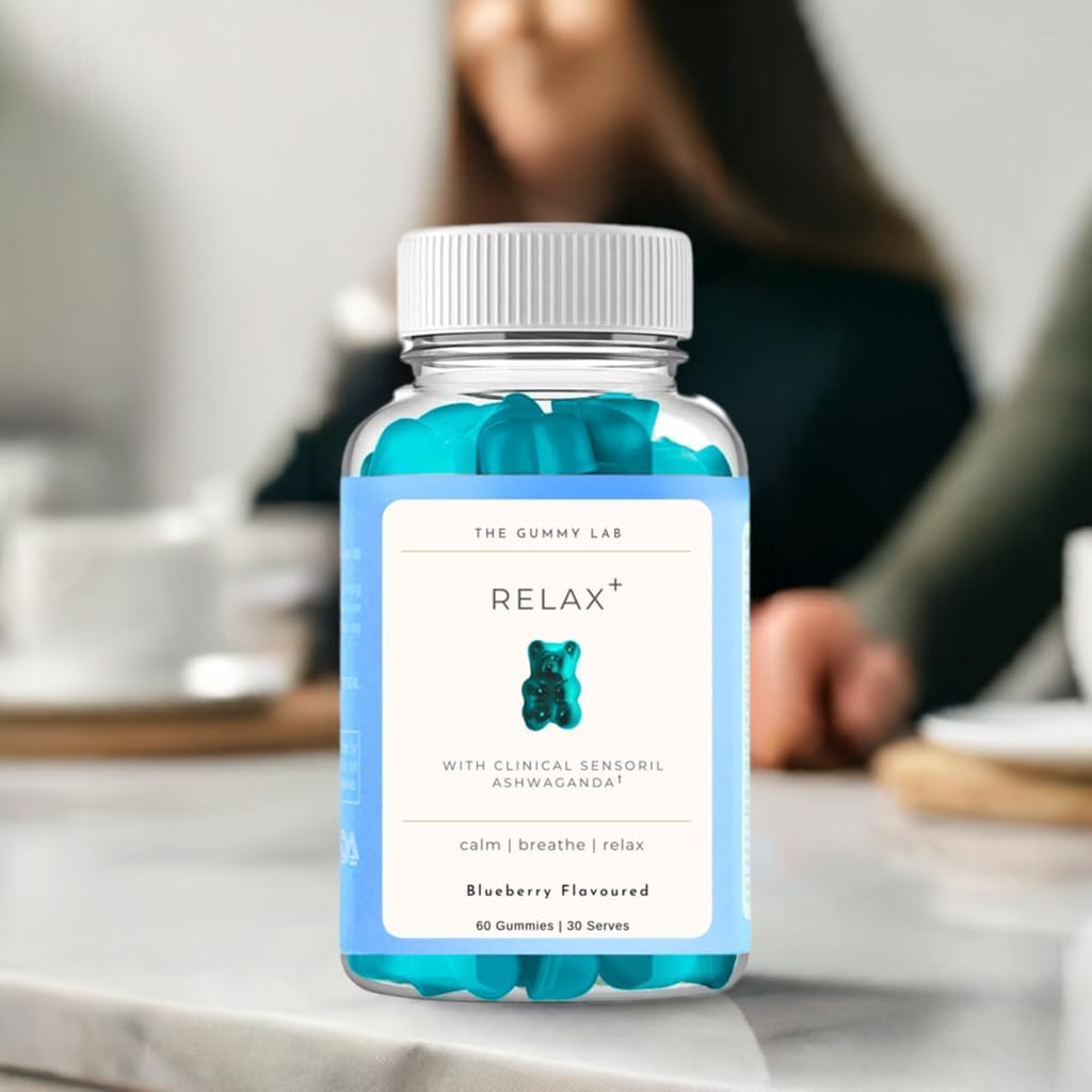 Sleep Gummies with Ashwagandha for Relaxation, Sleep & Calmness, Chewable Sleep Aid, 500Mg Clinical Sensoril Ashwagandha, 5Mg GABA, 4Mg Chamomile Extract, 15 Calories | Blueberry Flavour, 30 Serves image number 1