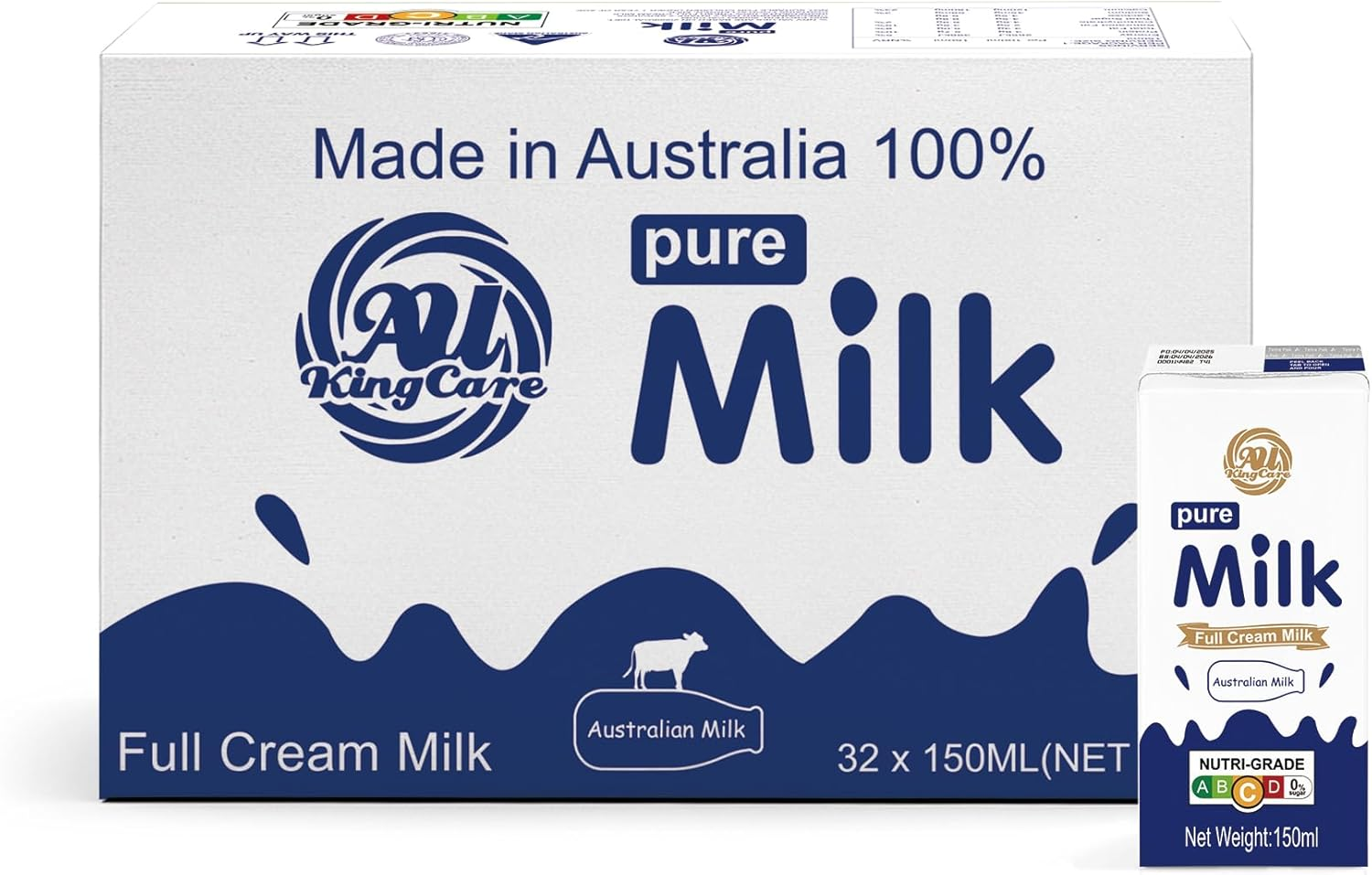 Au Kingcare Pure Full Cream Milk 150Ml*32Box/Carton - Foil Tab Packaging, Eco-Friendly image number 6