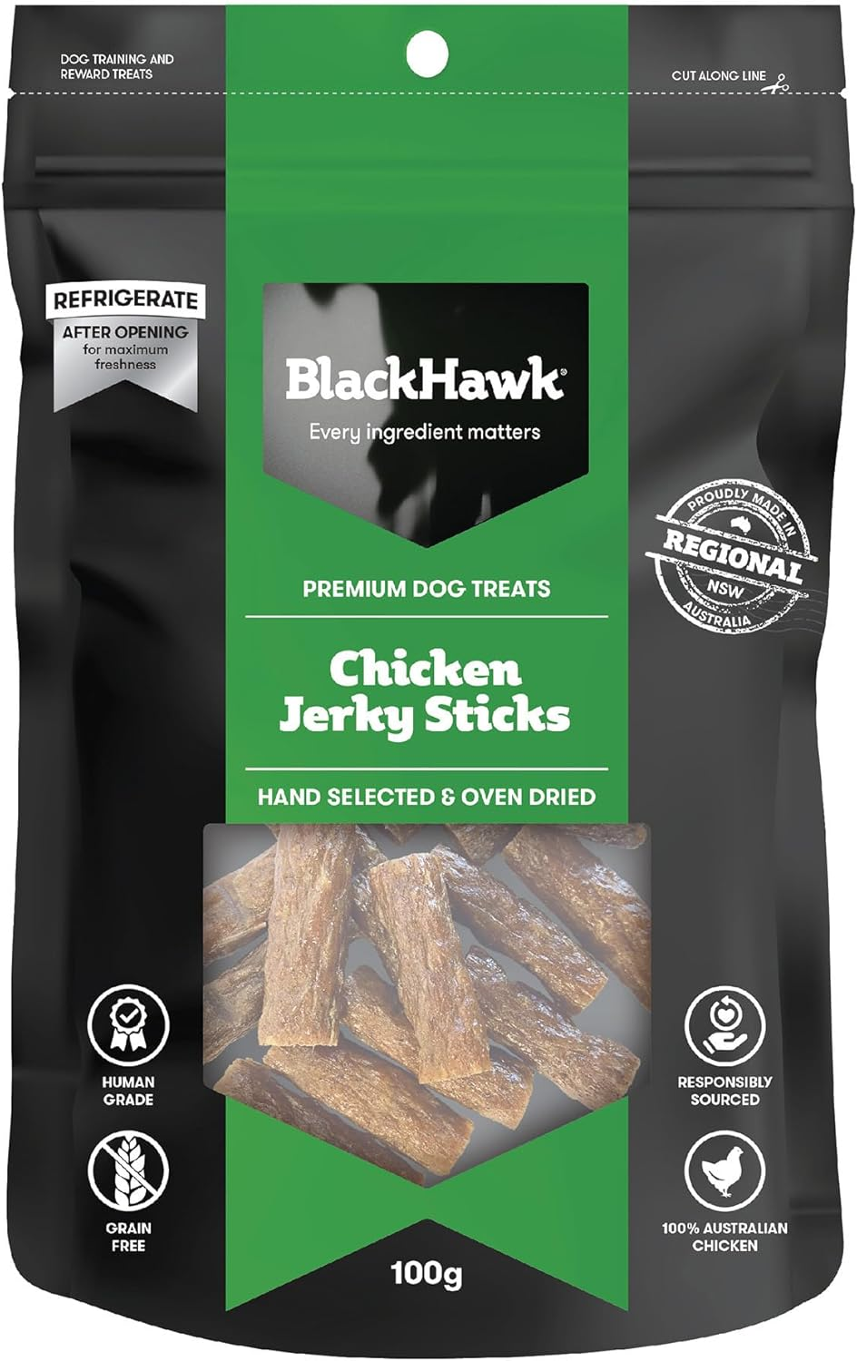Black Hawk Chicken Jerky Sticks Dog Treat 100 G image number 1