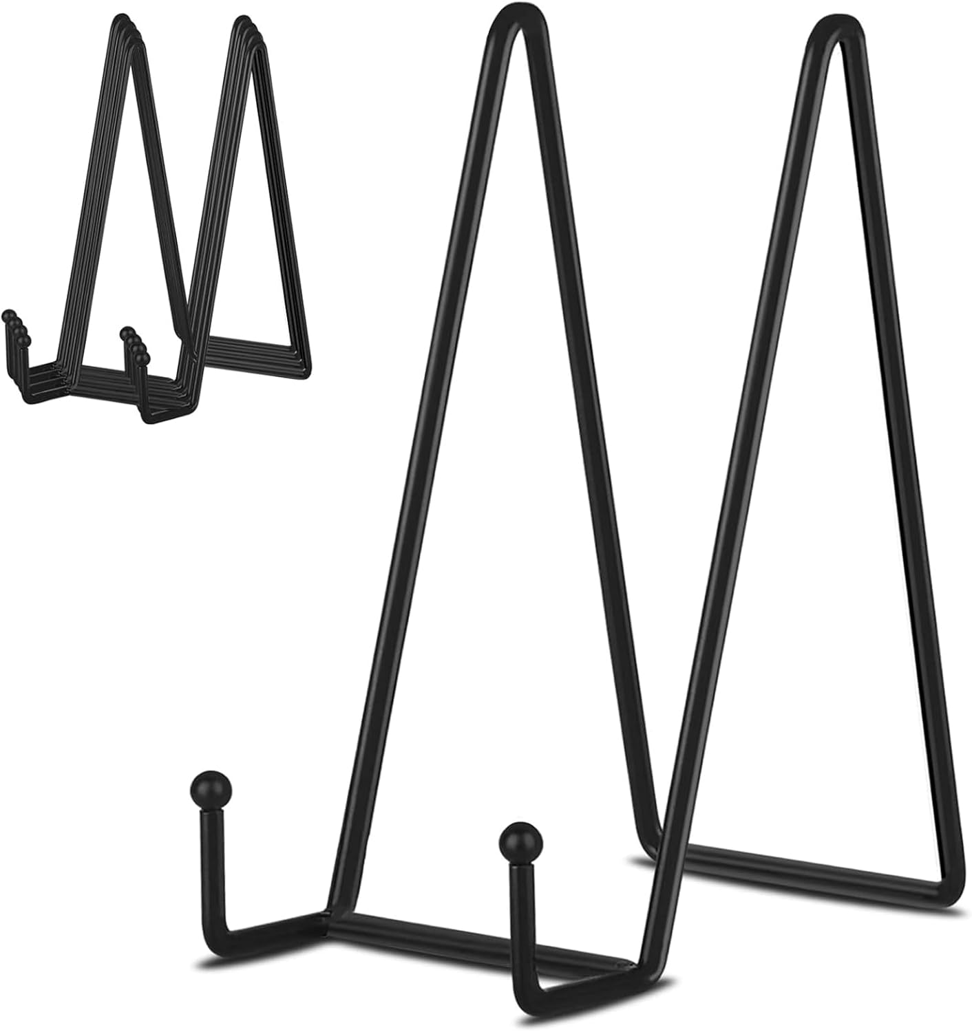 Ibosins 5 Pack 8 Inch Plate Holder Display Stands, Large Metal Black Frame Stand for Picture, Book, Photo Easel, Creation, Collectibles image number 4