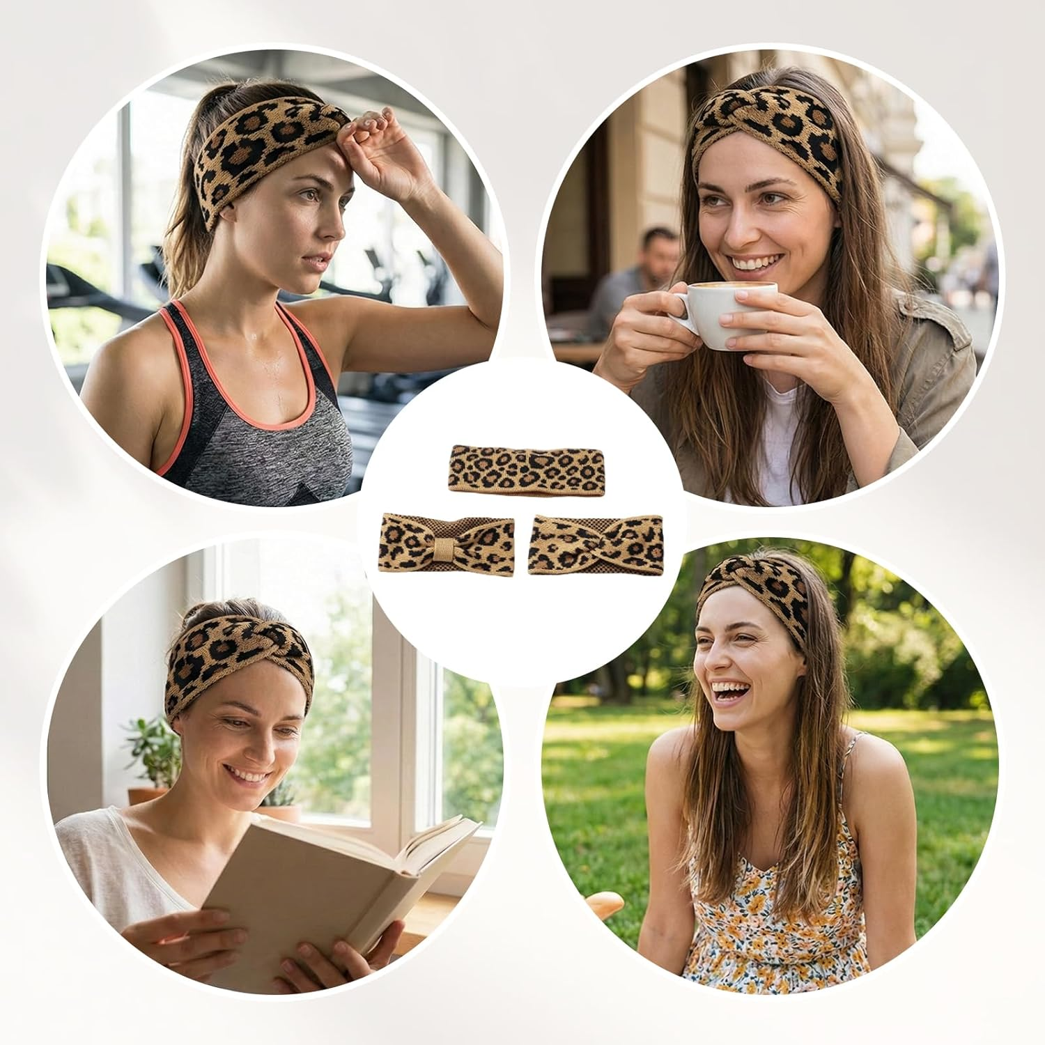 Leopard Print Headband, Leo Headband Women, Set of 3, Soft Fleece, Winter Women, Headband Leopard Print Girls, Women Autumn