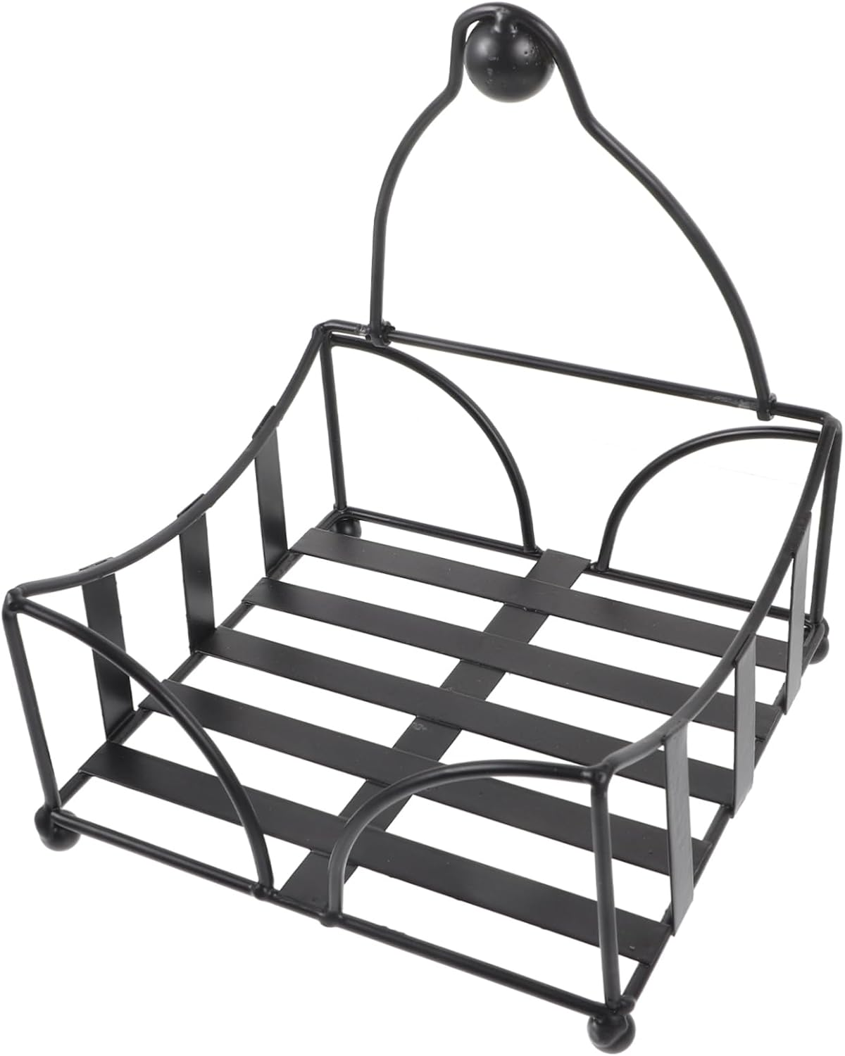 Alipis Farmhouse Napkin Holder Iron Paper Towel Rack Napkin Dispenser for Table Black image number 4