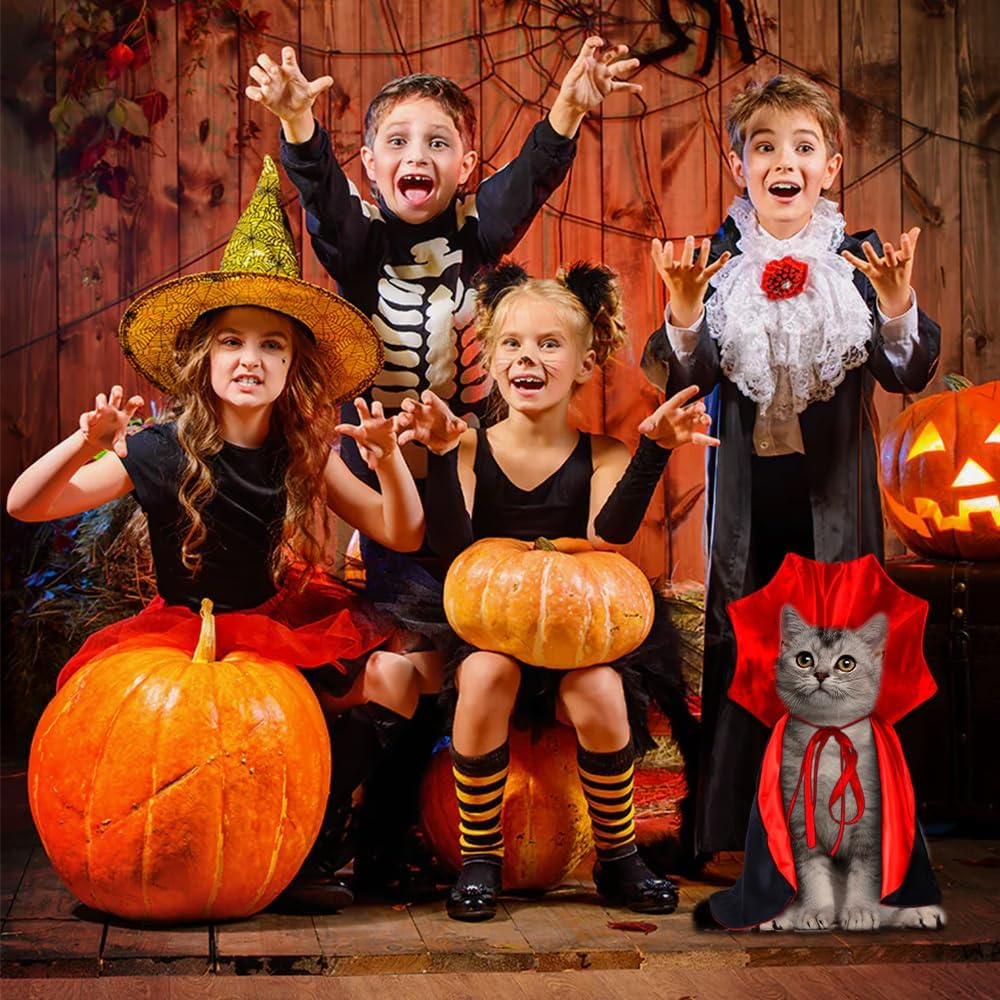 Halloween Pet Cape Costume - Vampire Cloak, Wizard Outfit, Witch Cosplay Apparel, Party Costumes for Small Medium Dogs and Cats - Pet Supplies Accessories image number 4