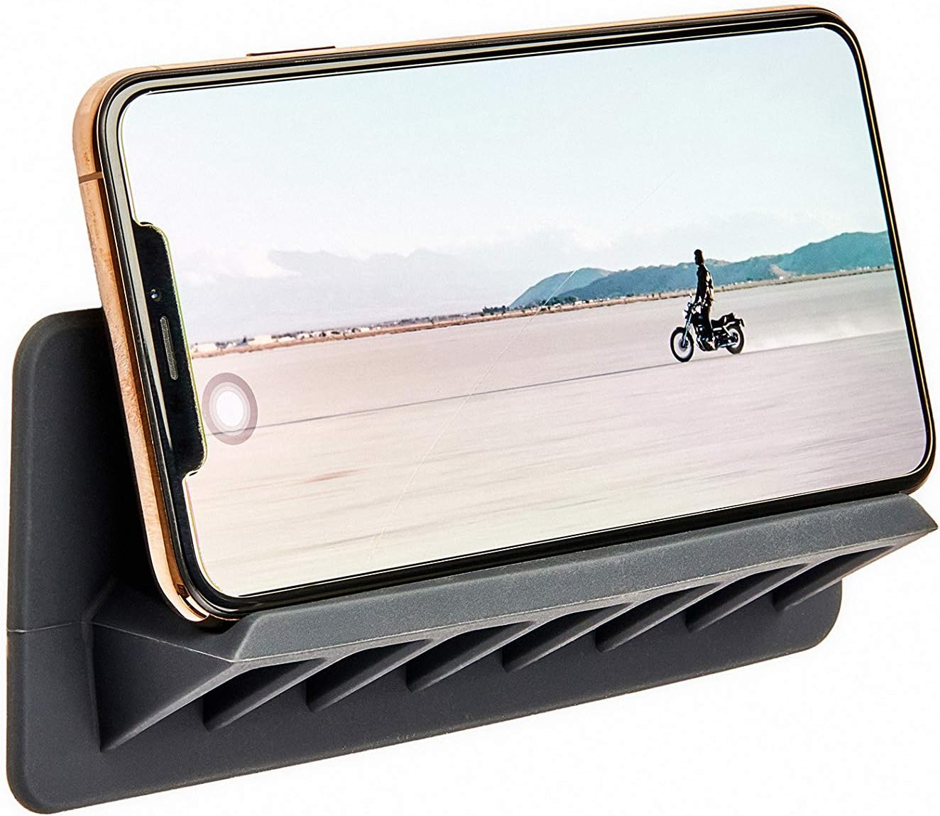 TOOLETRIES the Jack Phone Holder Designed for Shower Bath or Bathroom Mirror. Holds Any Phone Tablet Ipad Patented Silicone Grip Technology Glass Mirror Tiles Windows (Charcoal) image number 2