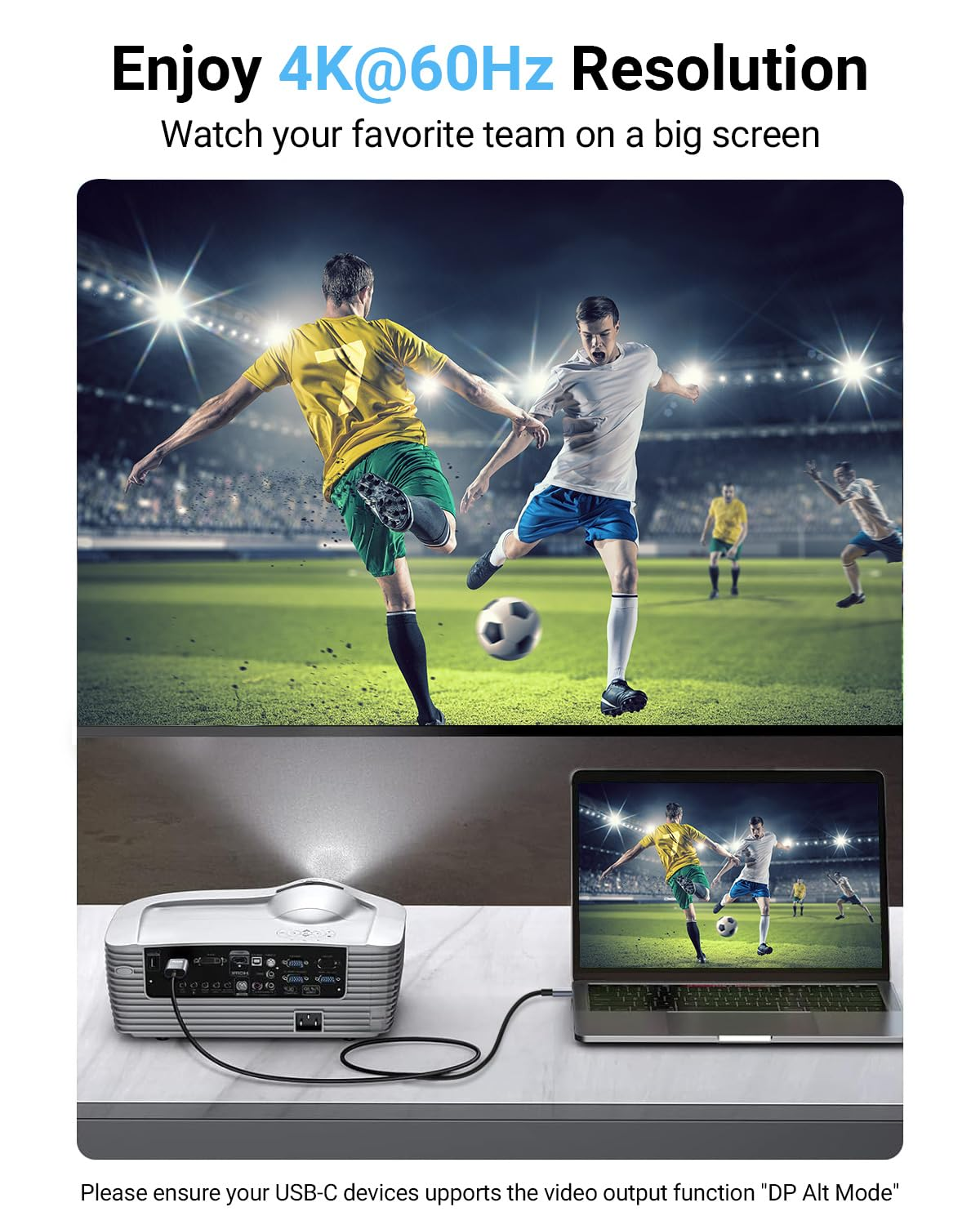 AHGEIIY 4K@60Hz USB C to HDMI Cable 2M, Type C to HDMI Adapter Nylon Braided Thunderbolt 4/3 to HDMI, HDMI to USB C for Iphone 16 Pro Max Plus, Macbook Pro Air Ipad, Pro XPS, Galaxy S25 Steam Deck image number 1