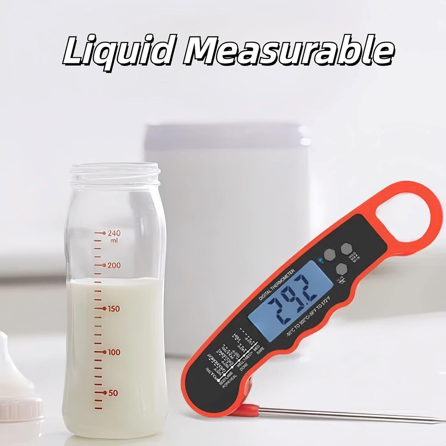 Digital Meat Thermometer, Waterproof Kitchen Thermometer with Backlight and Hold, Fast Instant Read Food Thermometer for Cooking, Candy Making, outside Grill, Stocking Stuffers image number 6