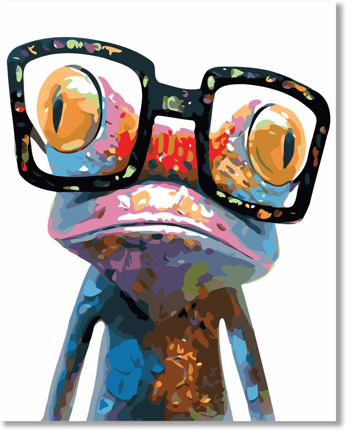 ZUNGGWOK Paint by Numbers for Adults,Diy Canvas Oil Painting Kit Digital Painting for Kids Beginner Home Living Room Decorative 16 X 20 Inch -Eyed Frog image number 1