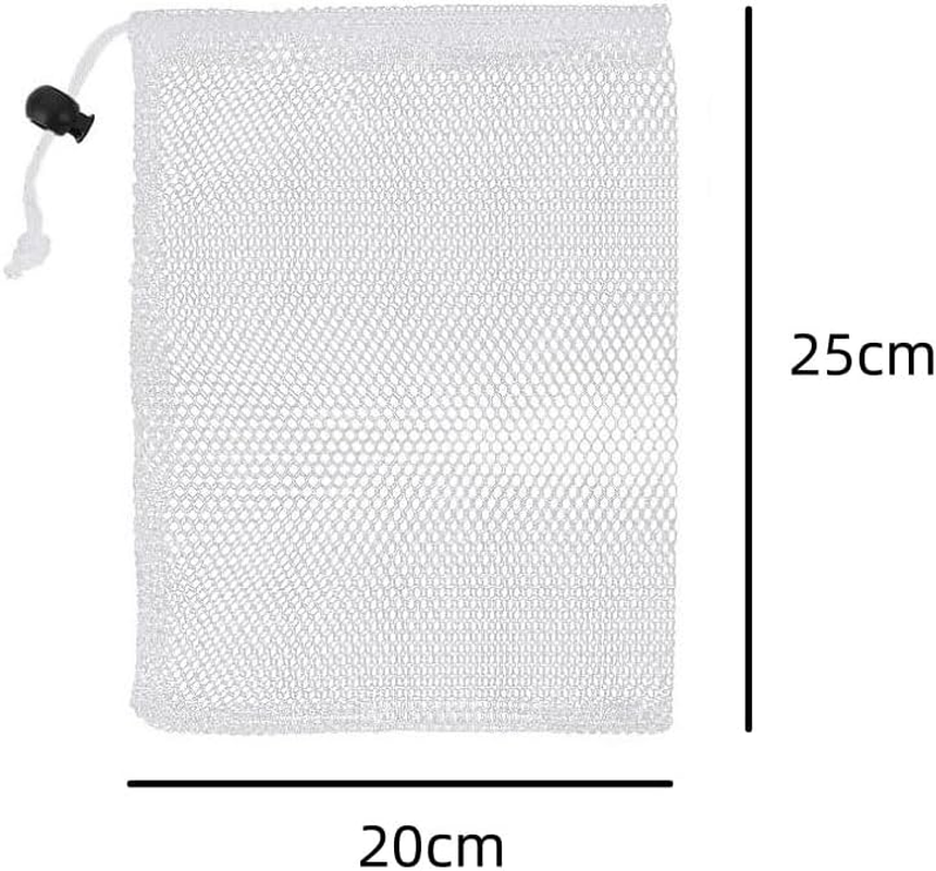 10 Pcs Mesh Drawstring Bags,Storage Mesh Bags with Cord Lock,Mesh Laundry Bag,Durable Nylon Mesh Bag Set for Travel Gym Beach Toy Ball Camping Clothes Organizing (20 X 25 Cm) image number 1