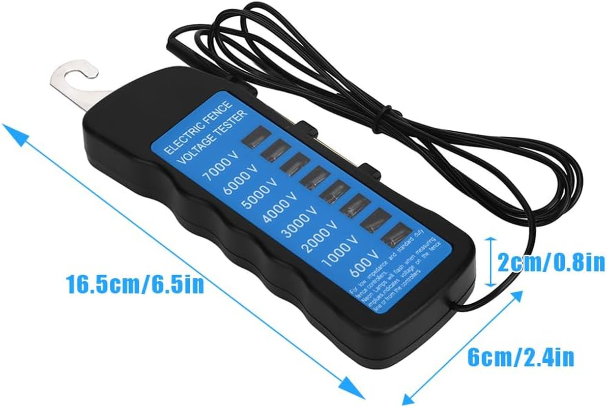 Electric Fence Tester, Multi Light Voltage Meter Detection Tester Neon Safety Fault Finder Portable Indicator with Probe for Home Gardens Poultry Enclosures Farm Fencing ABS 7000V image number 6