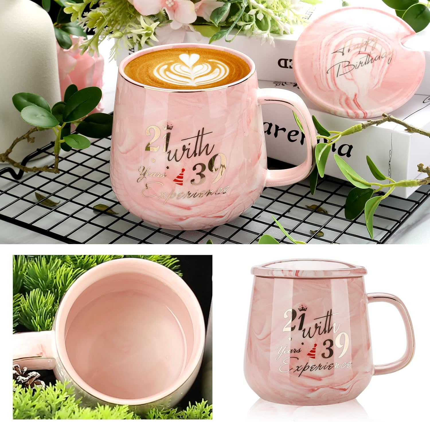 60Th Birthday Gifts for Women, Birthday Pamper Gifts for Mum Sister Wife Grandma Mom, Pamper Kit Self Care Package for Women Relaxing Bath Sets Spa Gift Baskets for Best Friend, Coffee Cup, Candle