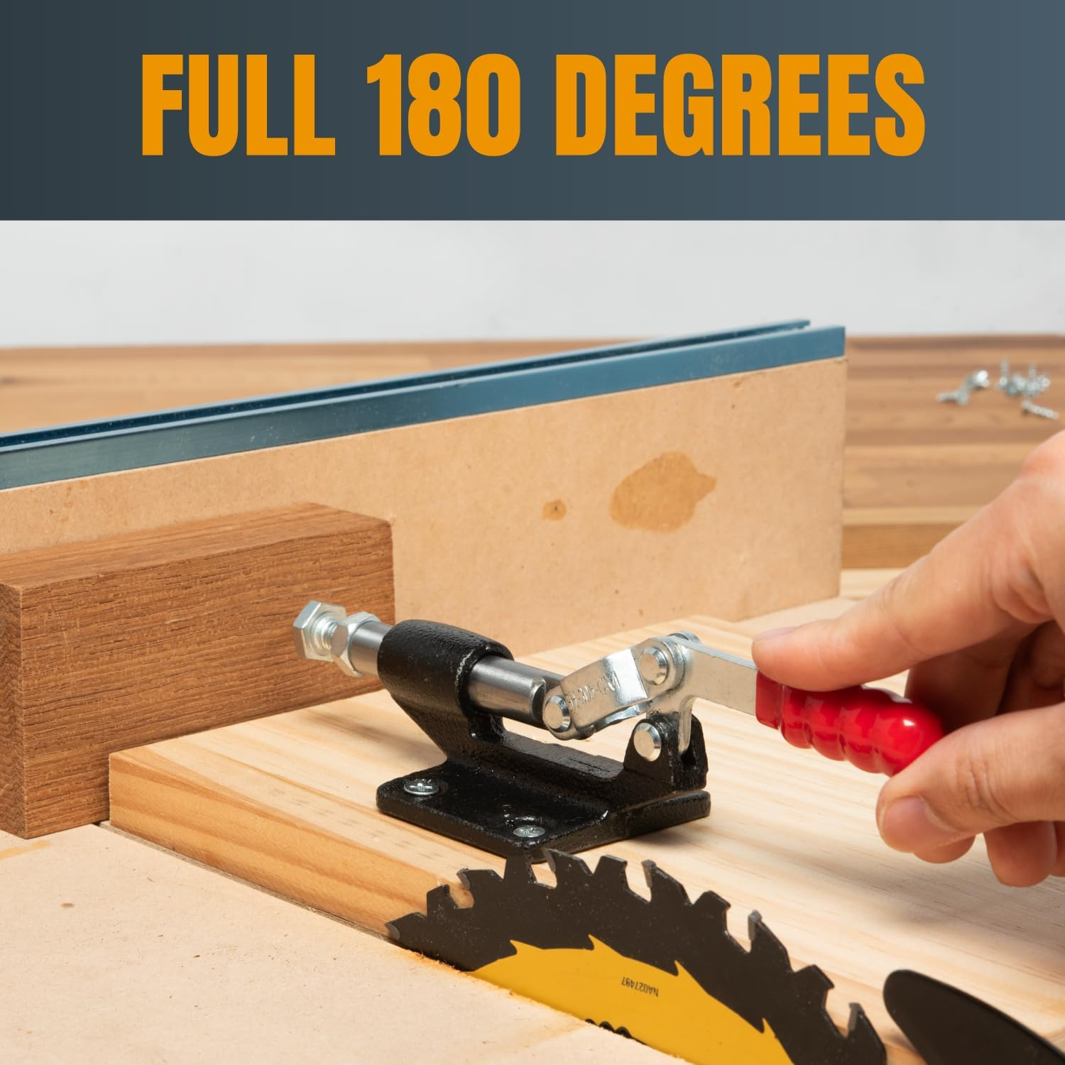 POWERTEC 4PK Push Pull Toggle Clamp, 500Lbs Holding Capacity, 305CM Quick Release Push Pull Lever Clamp, Stroke Clamp for Welding, Woodworking Jigs and Fixtures, Pocket Hole Jigs, CNC (20318-P4) image number 6