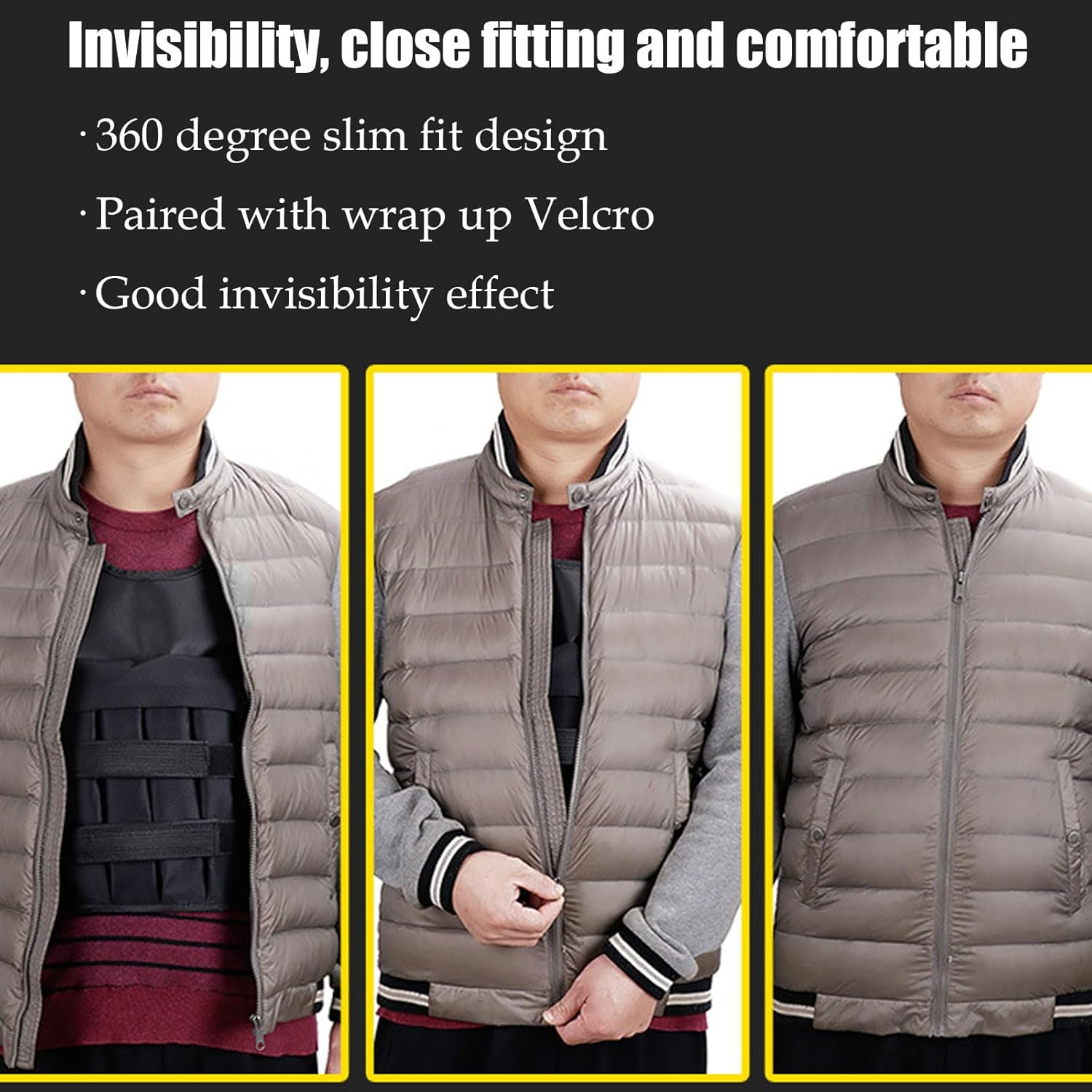 Adjustable Weighted Vest for Women Men 5Kg 8Kg 10Kg 15Kg 20Kg, Weight Workout Vest for Strength Training, Running, Fitness, Walking, Weight Loss, Training, Weightloss - 10Kg-Black image number 6